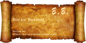 Boris Botond névjegykártya